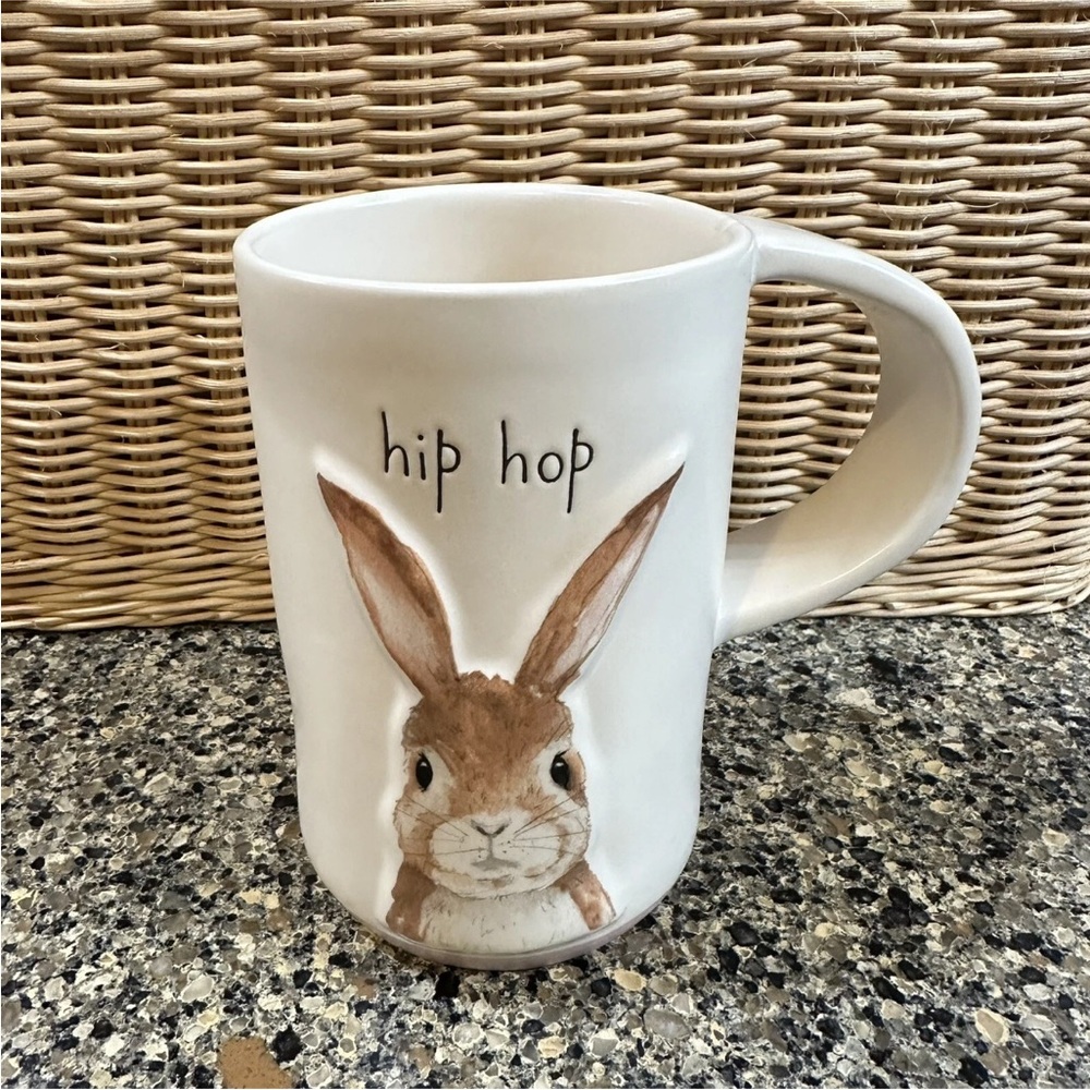 Rae Dunn by Magenta "Hip Hop" Bunny Rabbit Easter Coffee Mug Cup RARE HTF NWT